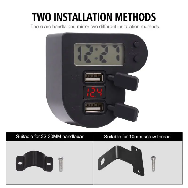 Водонепроницаемое 12 В 24 мотоциклетное двойное зарядное - Цена: 6.27