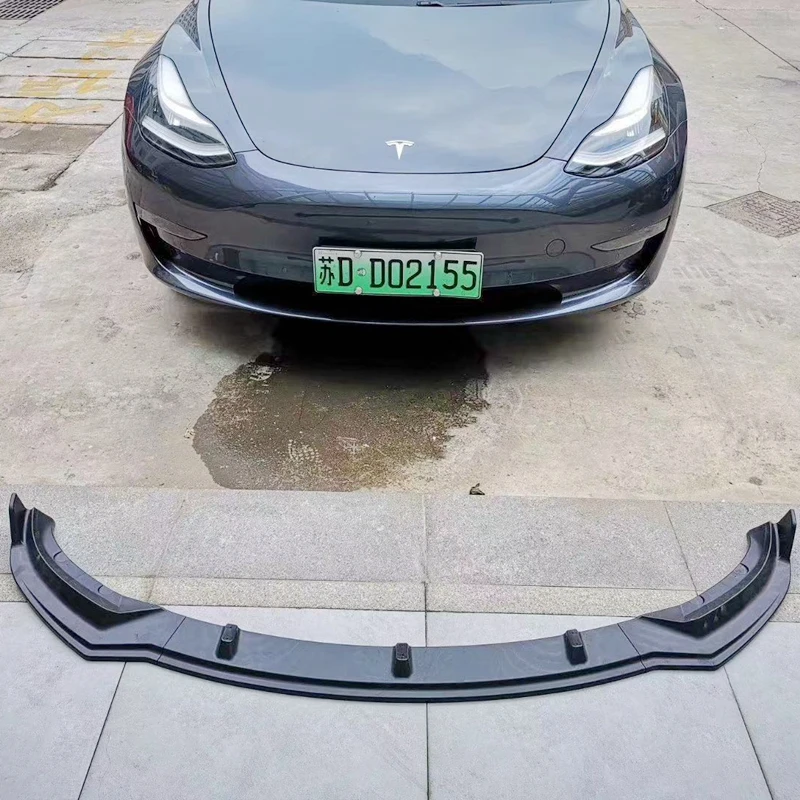 Передний бампер из АБС-пластика спойлер для бампера губ Tesla Model 3 Sedan 4-дверного V Style
