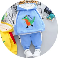 1 5y fashion kids clothing autumn winter children clothes sets cartoon dinosaur baby girls hoodies pants boys outfits suit