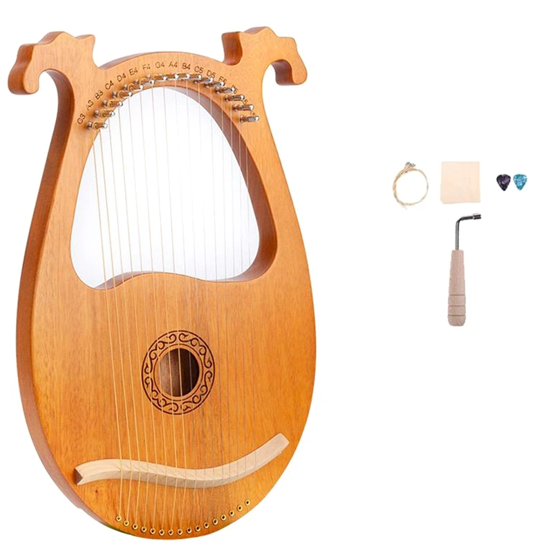 Lyre Harp 16 деревянных струн из массива дерева красное дерево с тюнинговым ключом для