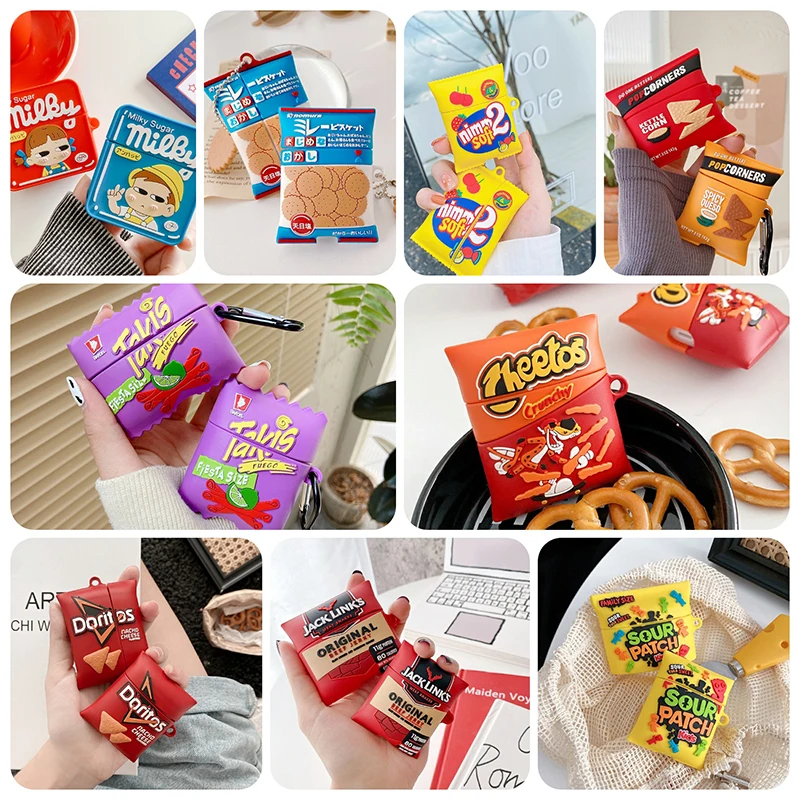 

Cheetos Sugar 3D Case For AirPods 1 2 Pro Box Brand Biscuits Potato Chips Food Soft Silicone Wireless Bluetooth Earphone Cover