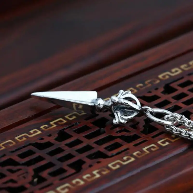 Настоящее 925 пробы серебряный маленький Ваджра кулон для мужчин и женщин Буддизм