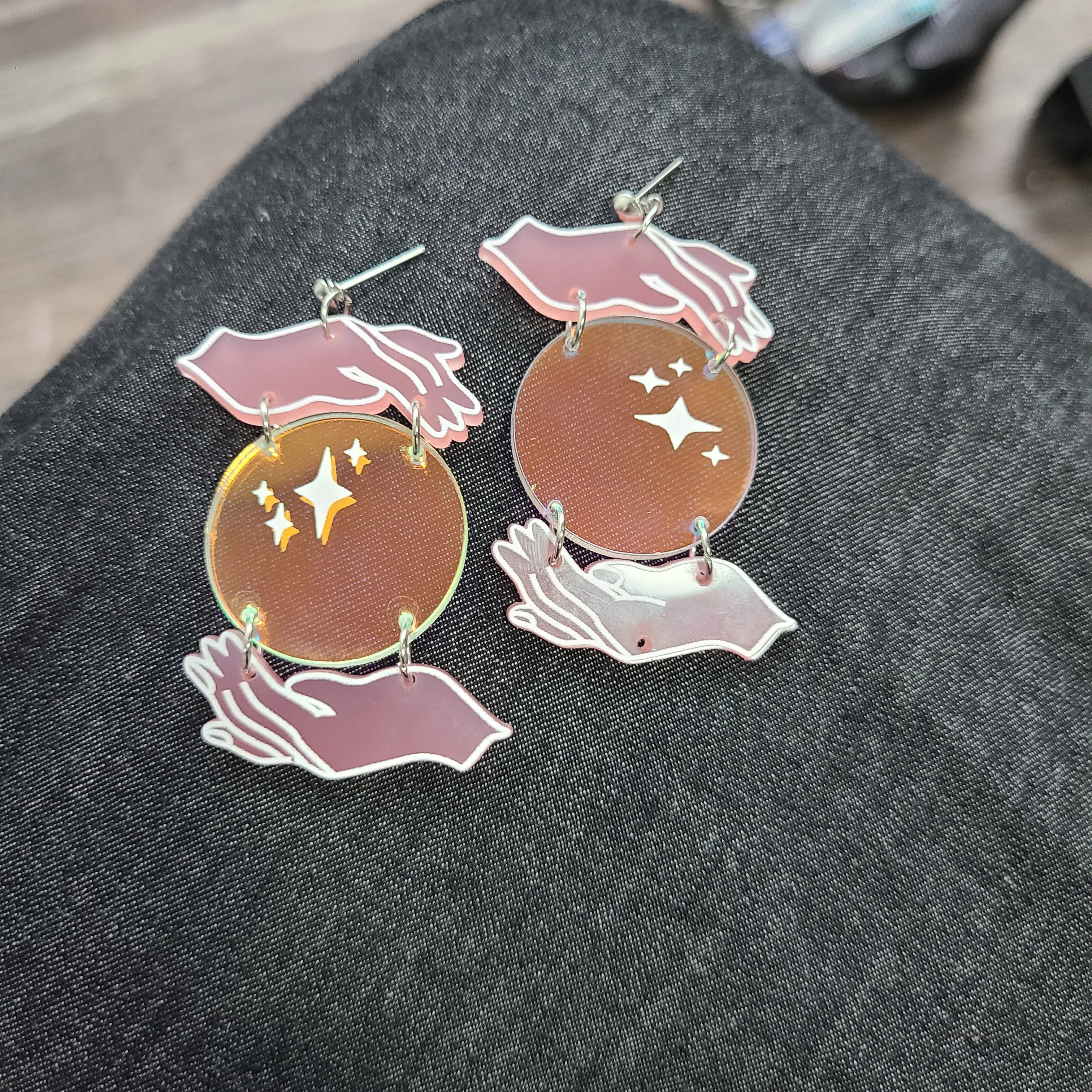 Переливающаяся небесная Луна моя Волшебная звезда мяч руки фаза Таро эффект