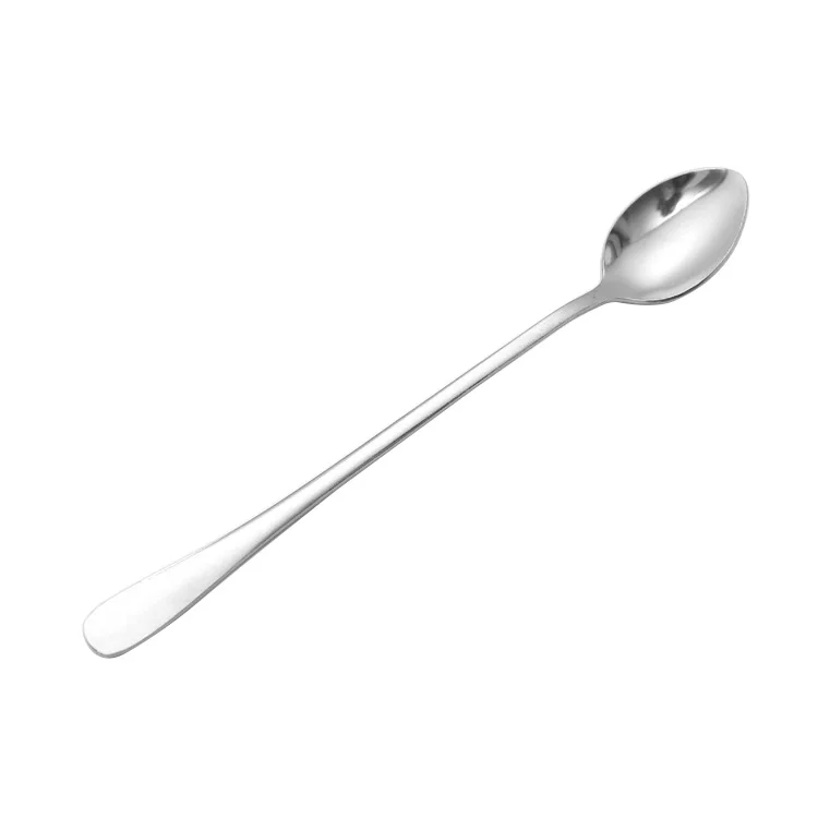 

Long Handle Round Spoons Stainless Steel Coffee Scoop Dessert Spoon Cooking Mixing Stirr Salad Spoon Fork Spoon Tableware