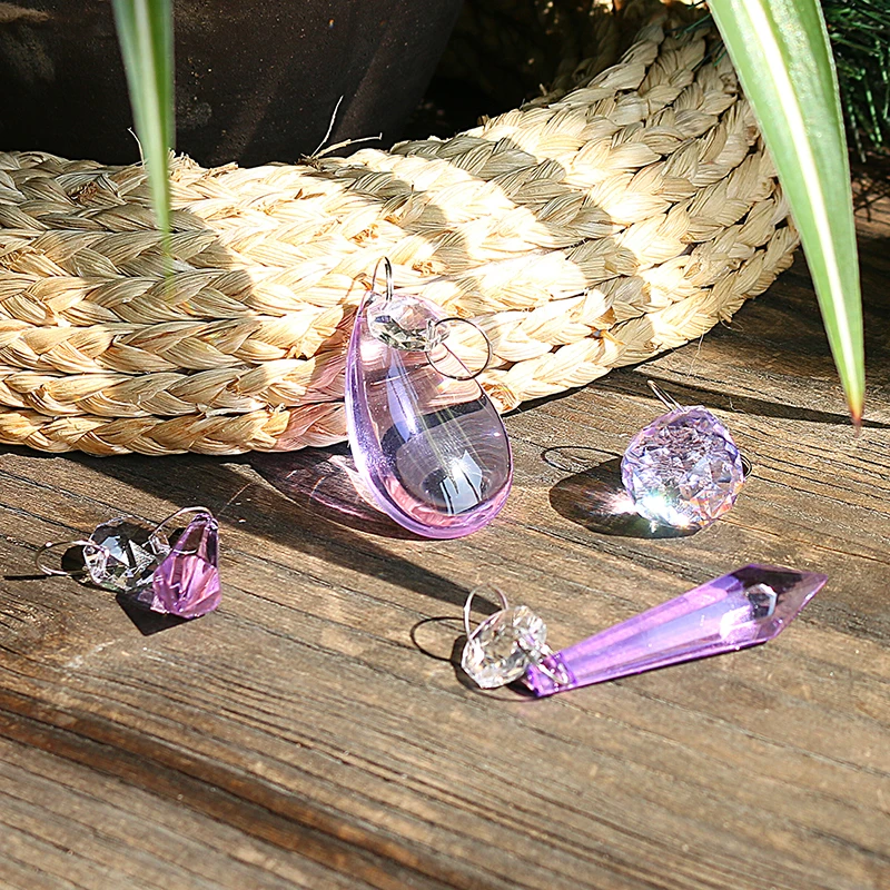 H &amp D фиолетовый хрустальный стеклянный шар люстра призмы подвески части бусины