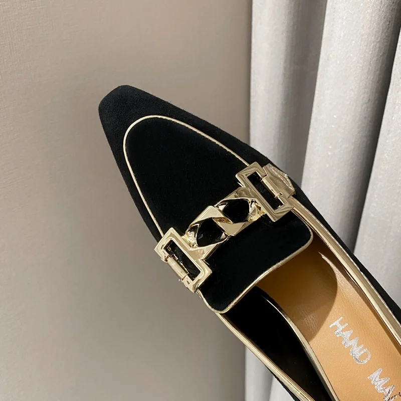 Женские туфли-лодочки из натуральной овечьей кожи на тонком каблуке |