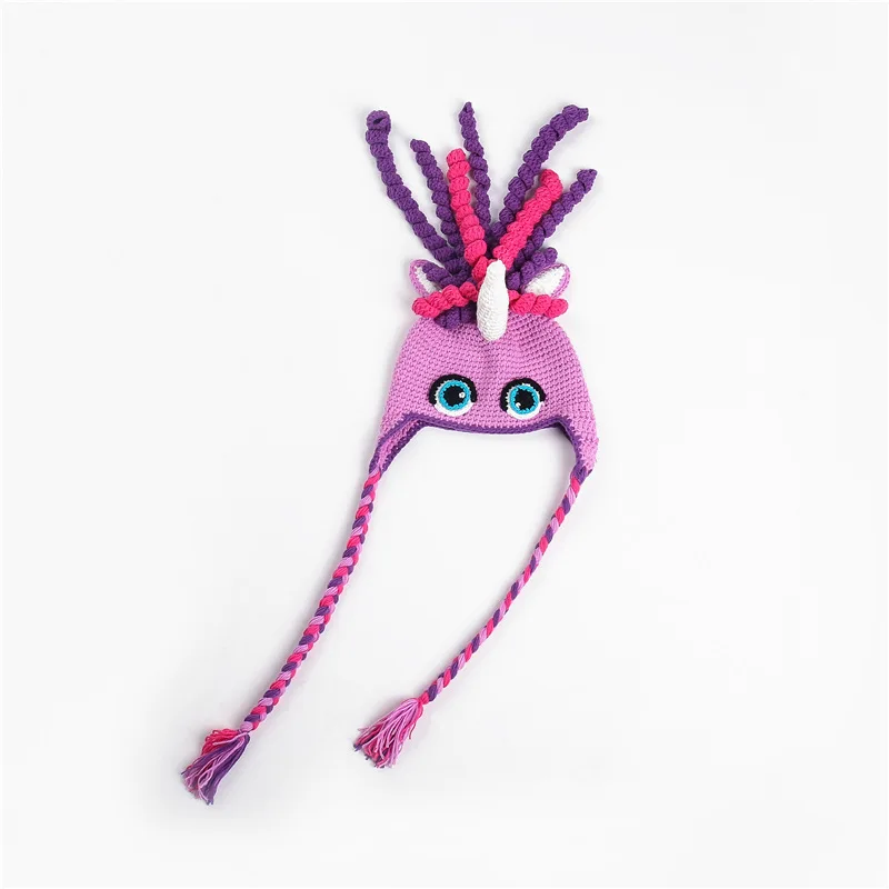 Детские вязаные шапки на осень и зиму шерстяные ручной работы для девочек шапка с