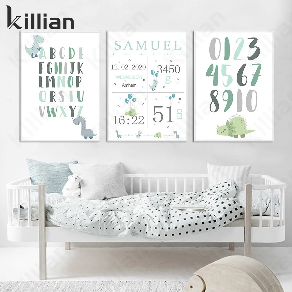 

Cartoon Picture Poster Abc Alphabet Wall Art Canvas Painting Digital Print Wall Picture Boy Baby Room Decoration Wall Sticker