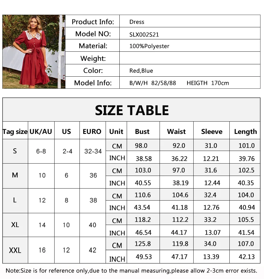 

Vintage Elegant Lace Turn-down Collar Dress Women's Half Sleeve Waistband Swing Summer Dress maxi dress F501