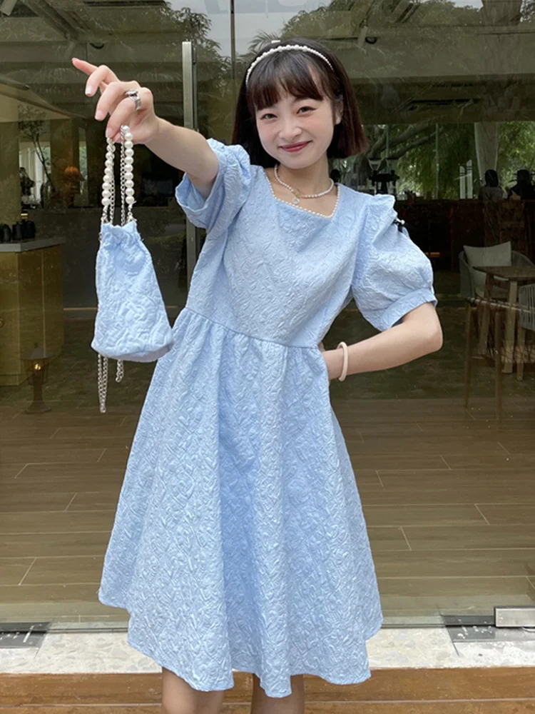 Платье с жемчужным воротником летнее платье новинка 2021 милые платья закрывающие