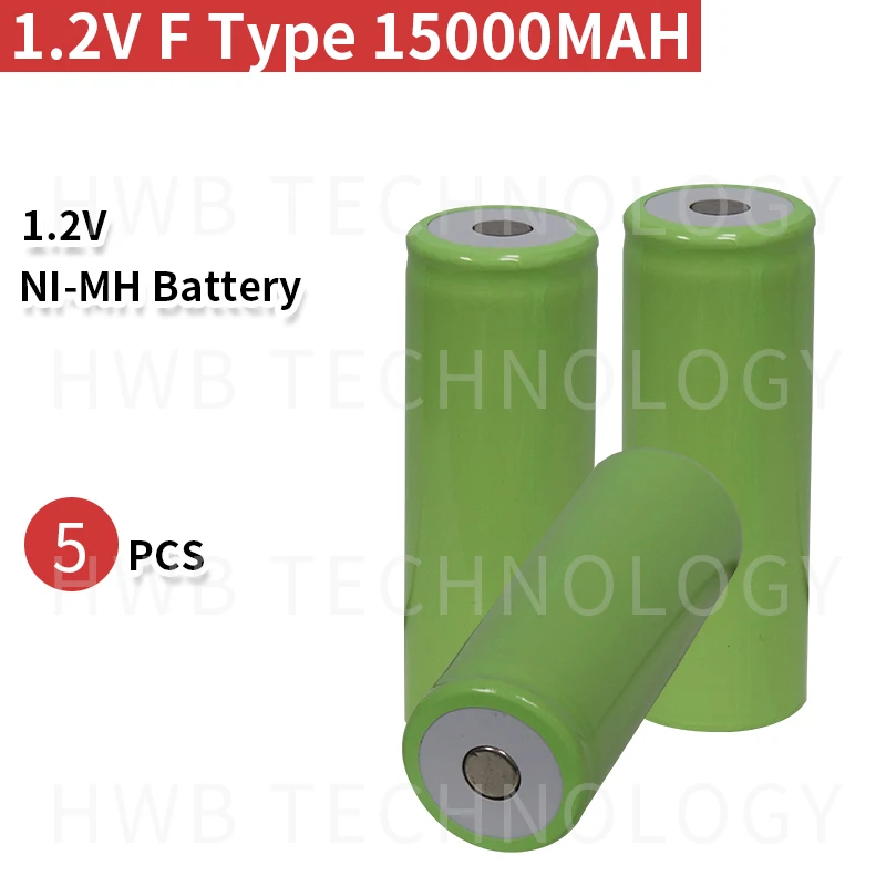 5 шт./лот Оригинальный Новый 1 2 В F Тип 15000 мАч 15Ah Высокая емкость Ni MhNi Mh