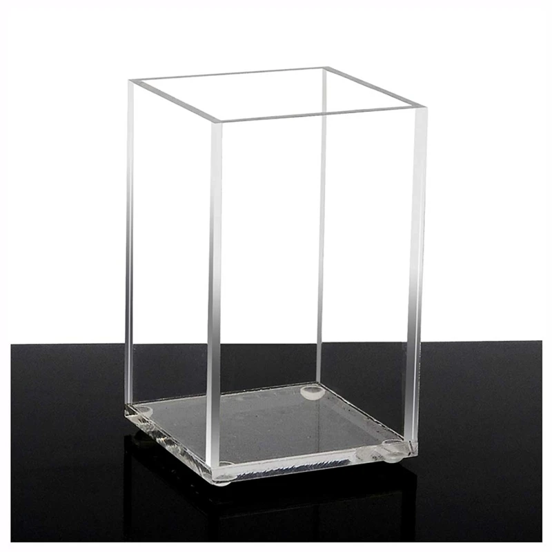 

Acrylic Pen Holder 2 Pack,Clear Desktop Pencil Cup Stationery Organizer for Office Desk Accessory