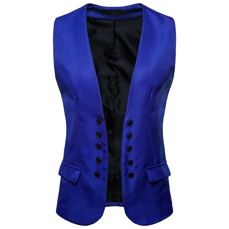 

Double Breasted Mens Vests Business Casual Waistcoat Men Streetwear