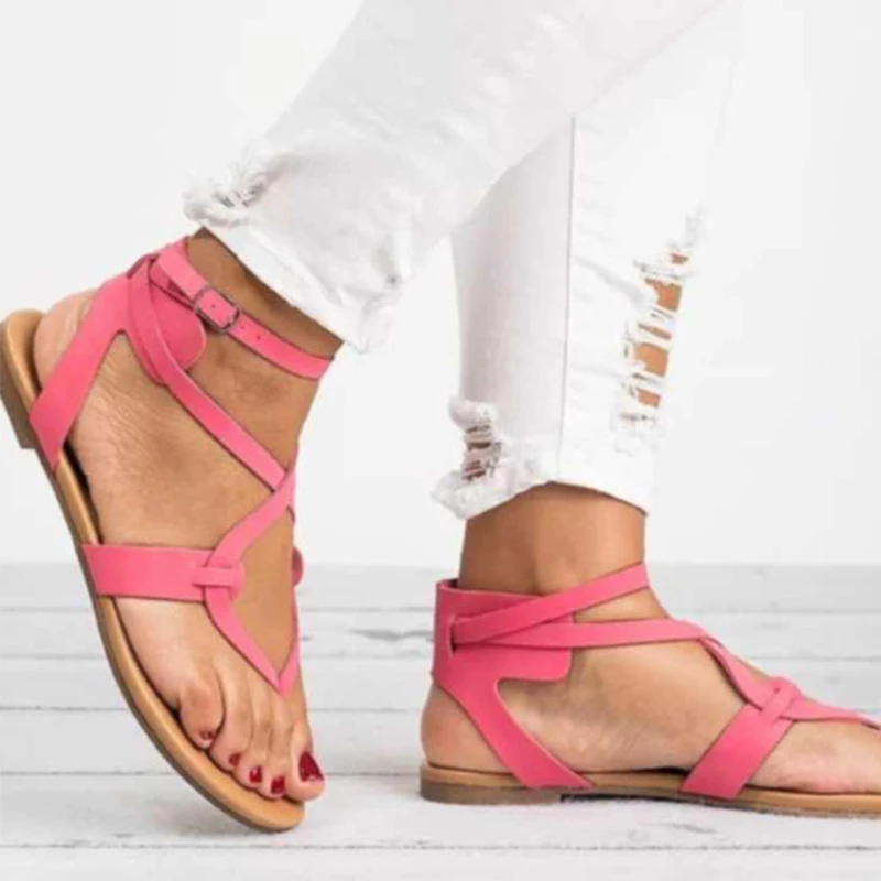 Базовые Женские сандалии новинка 2019 женские летние кожаные шлепанцы