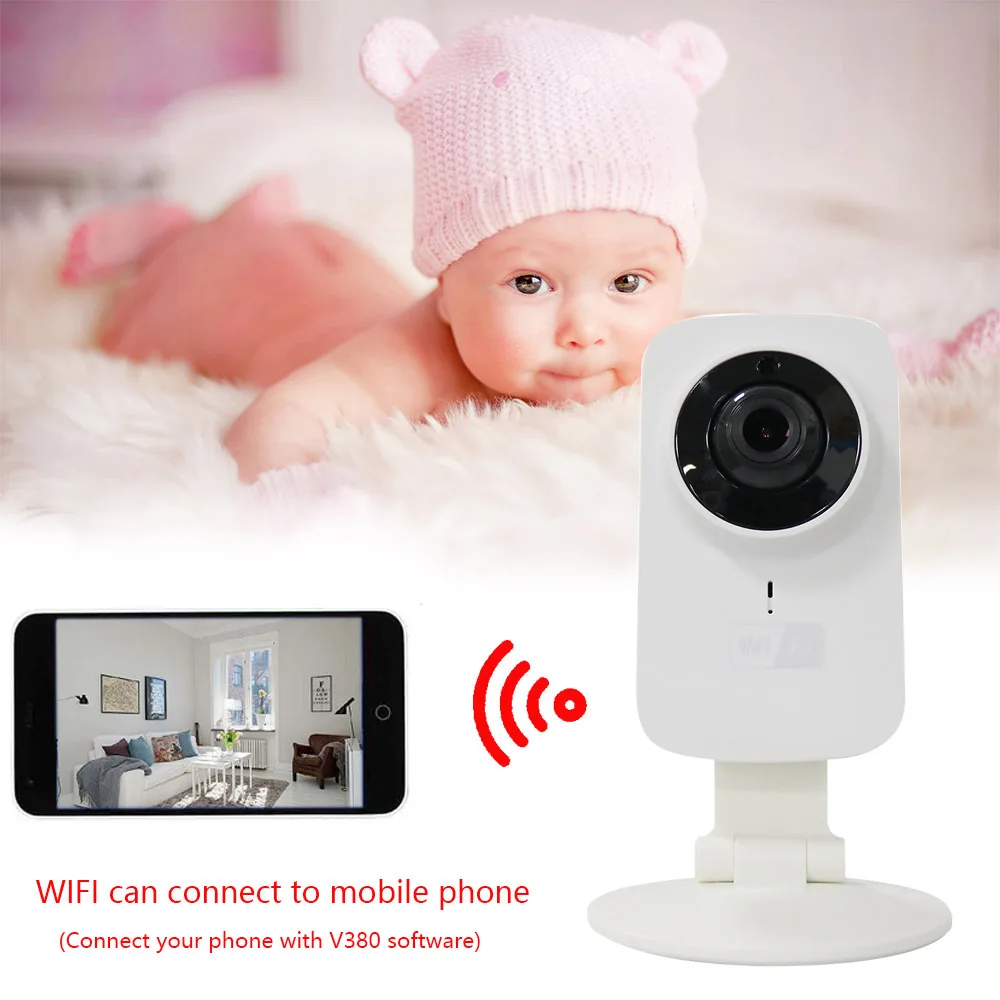 V380 720P видео Детский Монитор Wi-Fi видеоняня беспроводной цифровой видео аудио ночного видения детский спальный монитор наушник с защитной застежкой