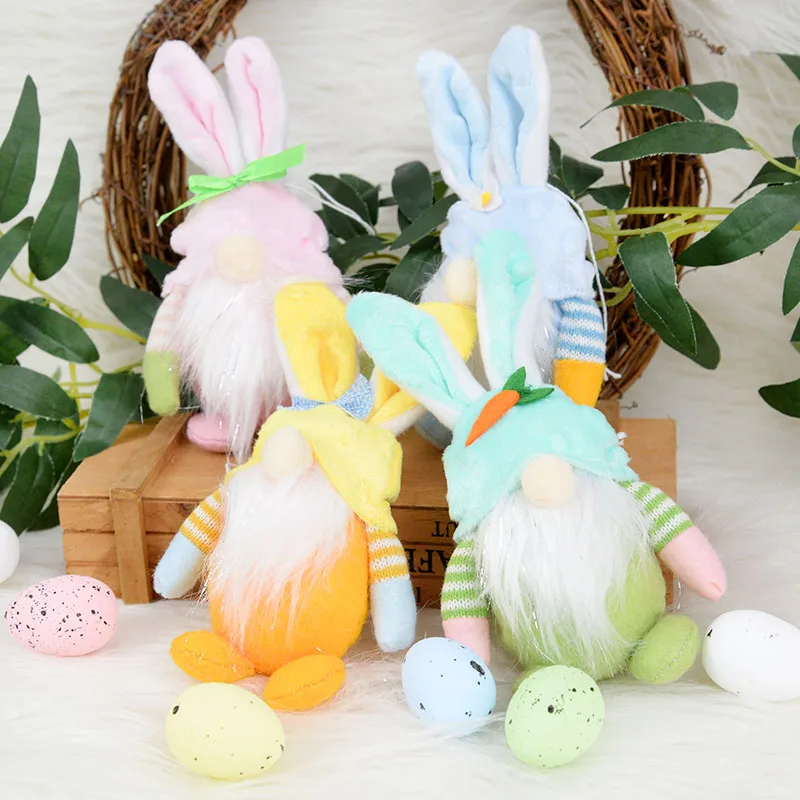 

Faceless Dwarf Doll Ornament Spring Easter Bunny Gnome Cute Desktop Decoration Happy Easter Home Party Decor Toys Standing Post