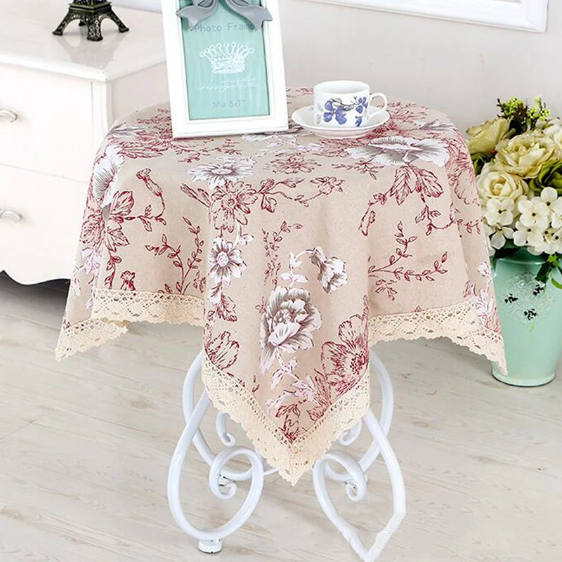 

European Printed Style Round Table Cloth Pastoral Linen Kitchen Tablecloth Oilproof Decor Elegant Waterproof Fabric Table Cover