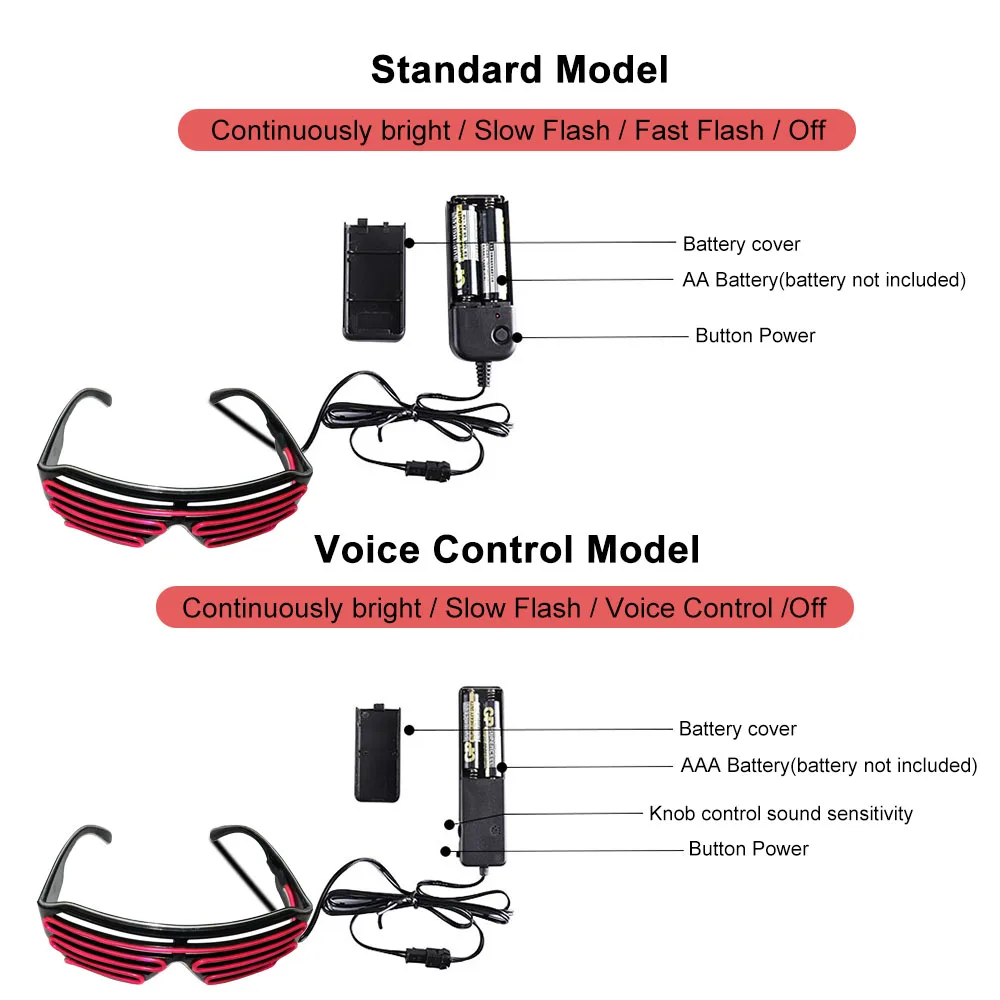 Светодиодсветодиодный очки 15 цветов на выбор светильник светящиеся неоновые с