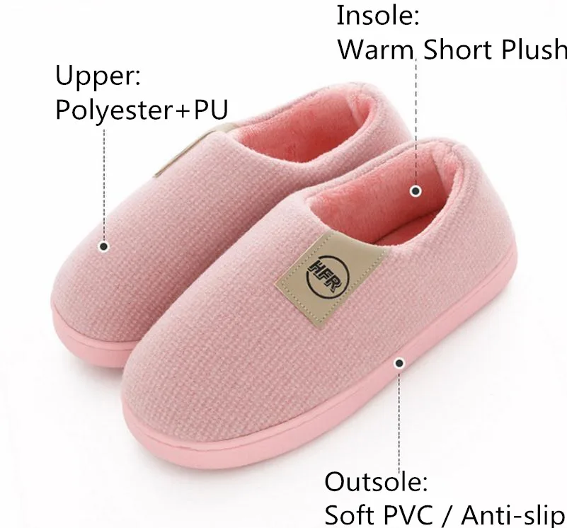 Winter Warm Shoes Woman Men Indoor Slippers Soft Plush Lovers Home Floor Slipper Anti-slip Ladies Bedroom Slides SH08212