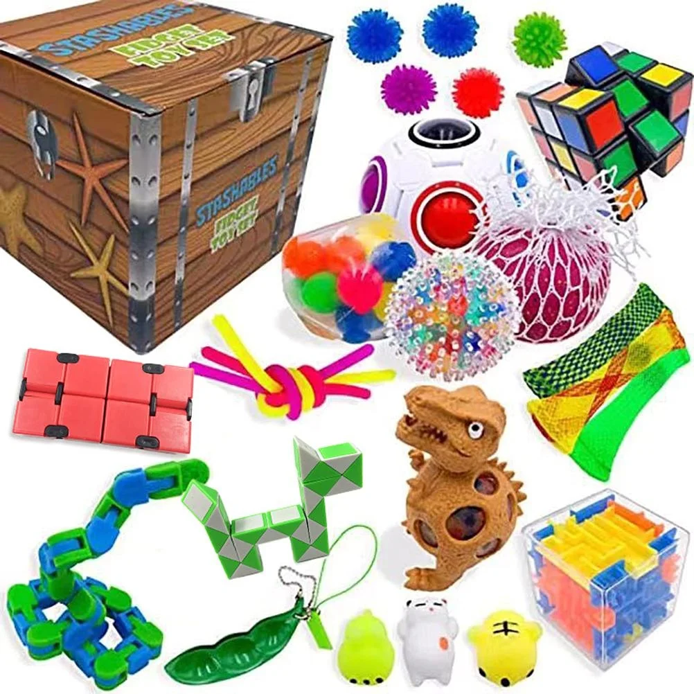 

20pcs/22pcs Pack Fidget Sensory Toy Set Stress Relief Autism Anxiety Toy Relief Stress Pop Bubble Fidget Toys For Kids Adults