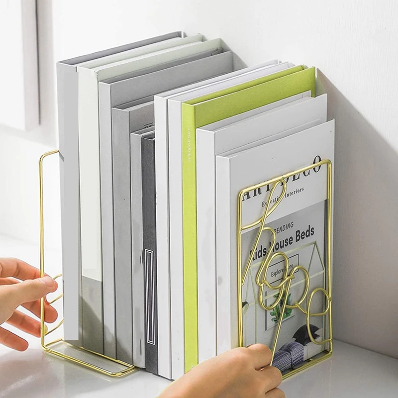 

Bookends, Decorative Metal Book Ends for Shelves, Hope Design Book Stoppers, Decorative Books Support