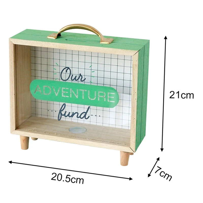 Wooden Money Bank Coin Piggy Money Boxes Home Decor Gift Kids Children With Glass Household Money Saving Box Decoration Craft