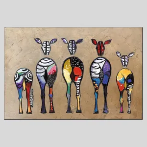 Modern Minimalist Zebra Decorative Painting Hand-painted Abstract Living Room Bedroom Oil Painting Wall Painting Wall Room Decor