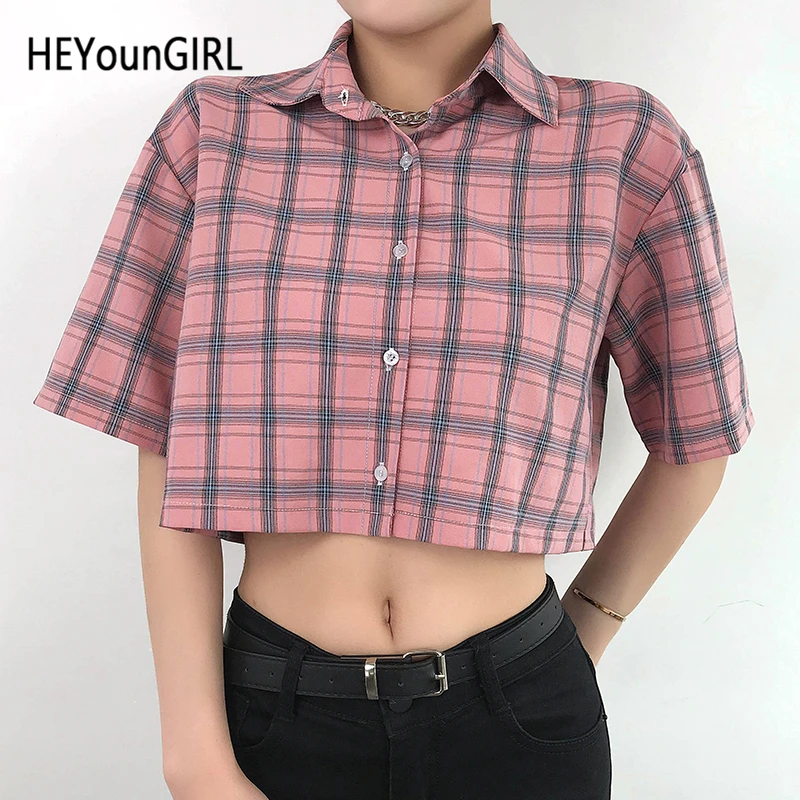 2020 Сексуальная клетчатая футболка с рукавом до локтя женская розовая Женская