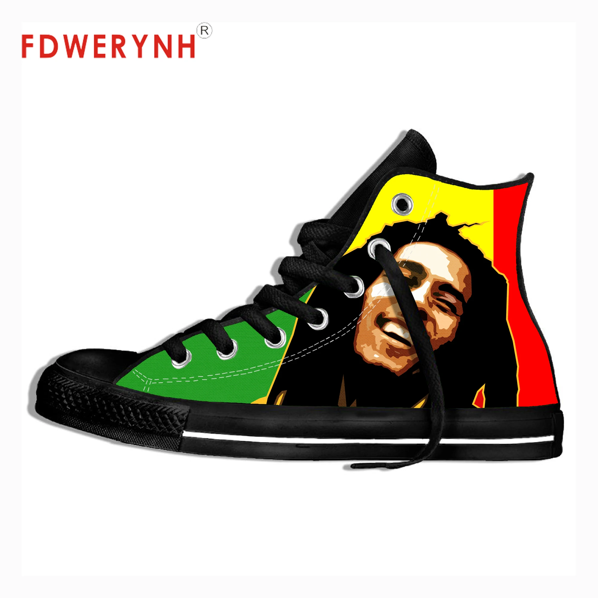 Мужская повседневная обувь; Цвет Черный; Vulcanize Eggae Star Bob Marley 3D; Zapatos De Hombre; модная крутая уличная дышащая брендовая парусиновая обувь