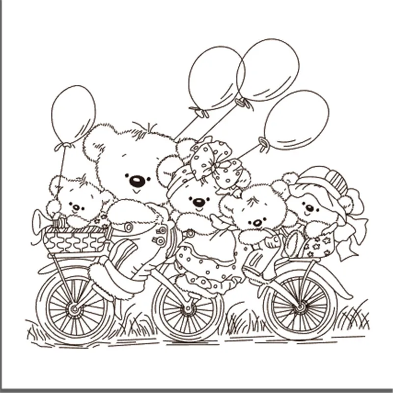 10x10 маленькие медведи для езды на велосипеде Новый Прозрачный Очистить резиновый