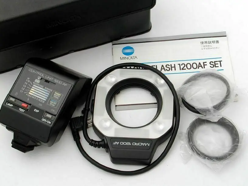 

Макро-вспышка Minolta 1200 AF для камер с альфа-пленкой, отлично из Японии