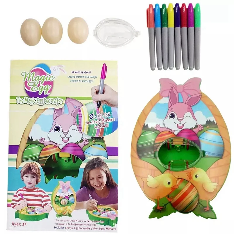 

DIY Egg Decorating Coloring Kit Painted Egg Spinner Machine with Accessories Craft Educational Toy for Children Gift