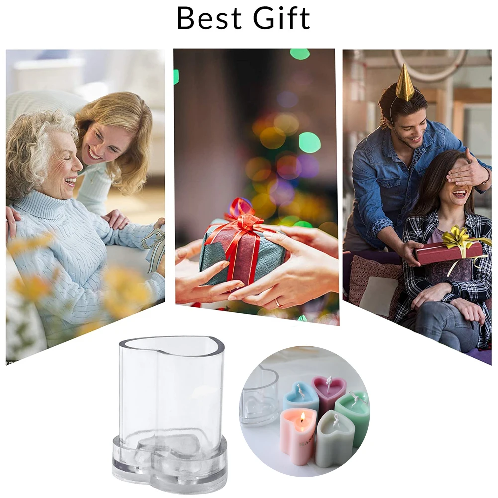 

New DIY Candle Moulds Heart-Shaped Candle Mold Pillar Candle Moulds Candle Soap Making Mould Scented Candle Craft Tool Mold