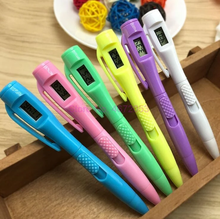 200pcs/lot Electronic Watch Test Pen Electronics Clock Ballpoint Student Civil Servant To Work In An Office Ball pen |