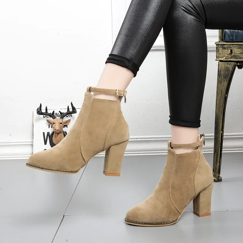 Европейские Брендовые женские ботинки Осень Зима Новые мартинсы на высоком