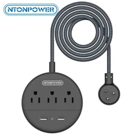 ntonpower power strip with usb braided line extension cord wall mounted multiple plugs electricity for homebusiness triptravel