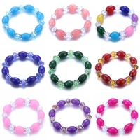 new natural crystal beads glass beads stretch bracelet colorful beaded charm bracelet women men couples bracelets dropshipping