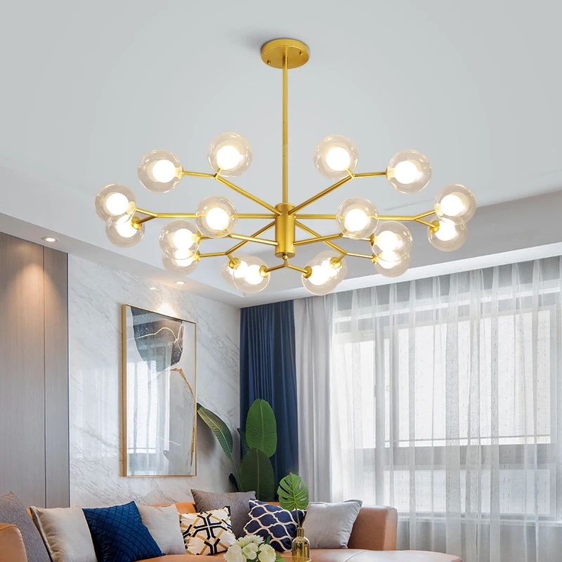 Современные подвесные светильники со стеклянными шарами для кухни столовой