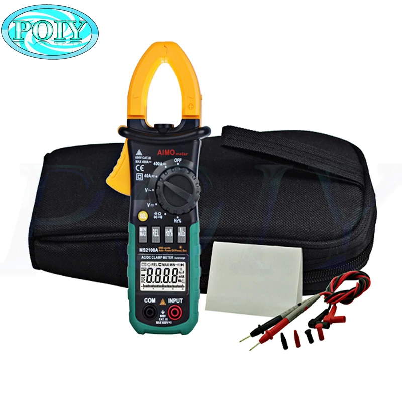 Mastech MS2108A Цифровой мультиметр-зажим частота Макс./мин. Измерение значения удерживающее освещение лампа сумка для переноски