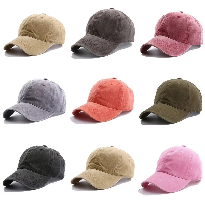

New 15 Colors Unisex Summer Washed Cotton Ponytail Baseball Cap Adjustable Casual Hip Hop Hat Outdoor Sun Visor Hats