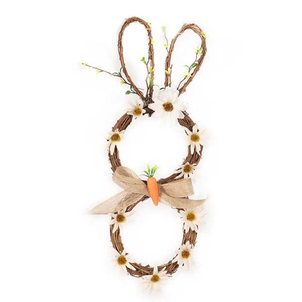 

Easter Decoration Wreath Handmade Rattan Home Decorations Unique Design Rabbit Garland