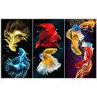 Алмазная 5D картина с золотыми рыбками, набор для алмазной вышивки сделай сам, украшения для дома