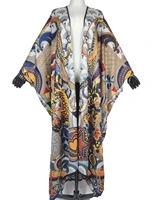 american popular loose printed silk womens duster coat dashiki african lady comfortable long cardigan kimonos for muslim