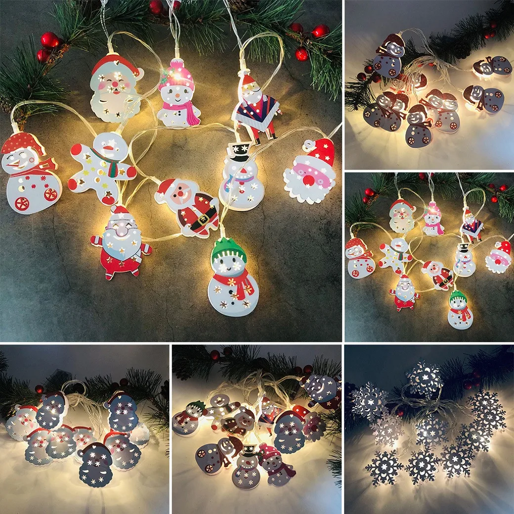 

Рождественская светодиодная гирлянда со снеговиком, звездсветильник освещение, лампа, Рождественский Декор для вечерние, свадьбы, Нового г...