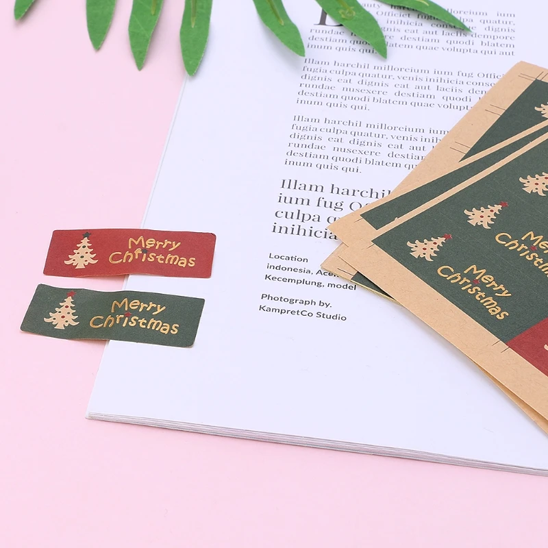 

100Pcs Merry Christmas Package Seal Sticker For Gift Label Sticker Scrapbooking