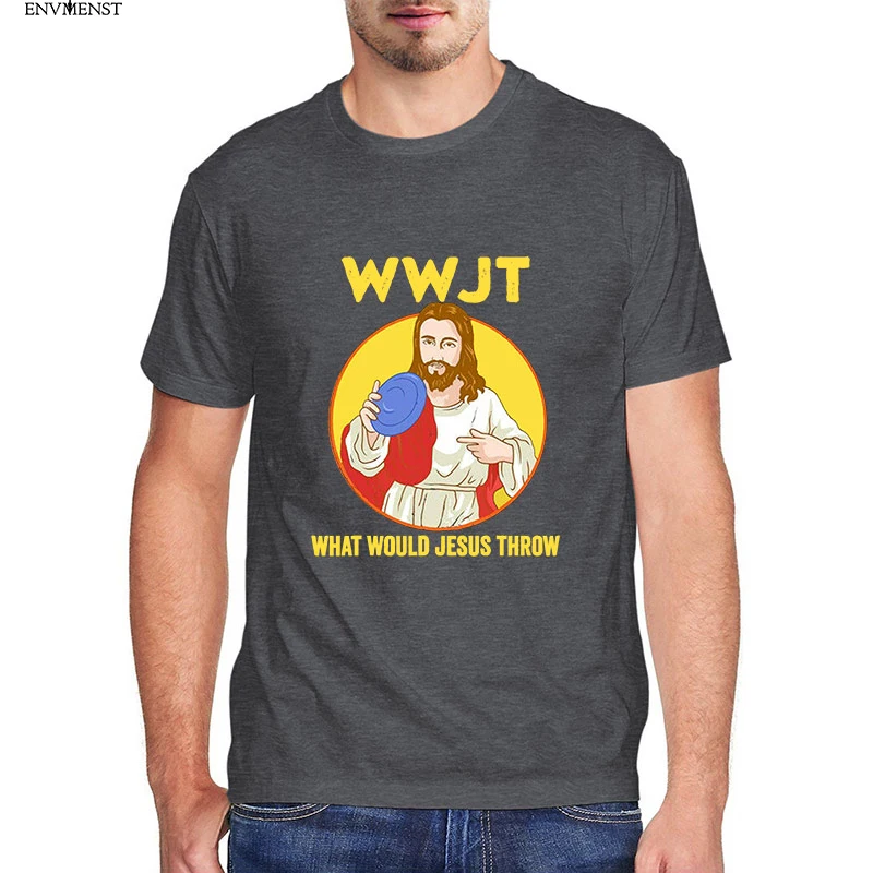 

What Would Jesus Throw WWJT Funny Christian Gift Retro Men's Shirt Short Sleeve Funny Unisex cotton shirt 2021 Men Hip Hop Tee