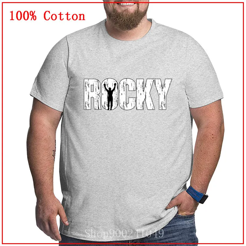 Белые футболки Rocky Balboa летняя одежда большого размера плюс 4XL 5XL 6XL удобная и