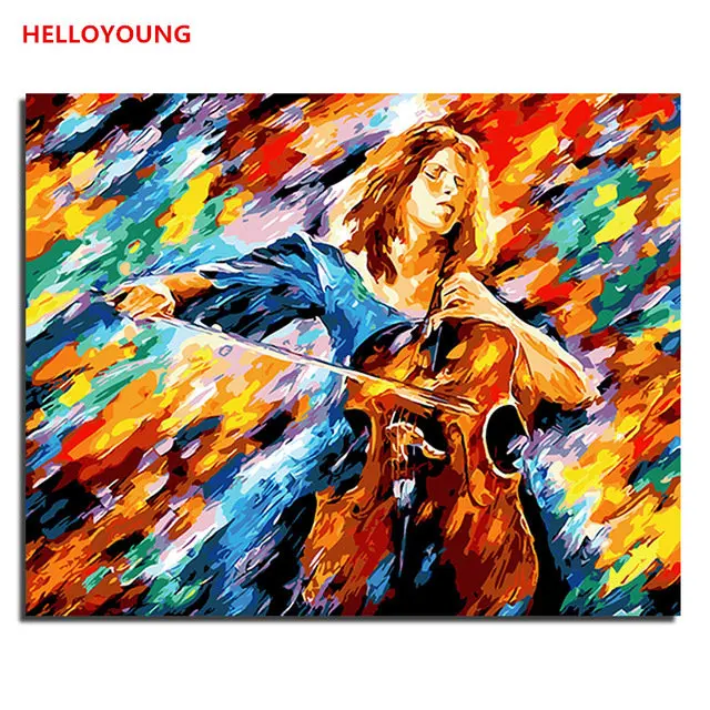 Музыка мечта элегантность Искусство DIY Ручная роспись цифровая печать масляной