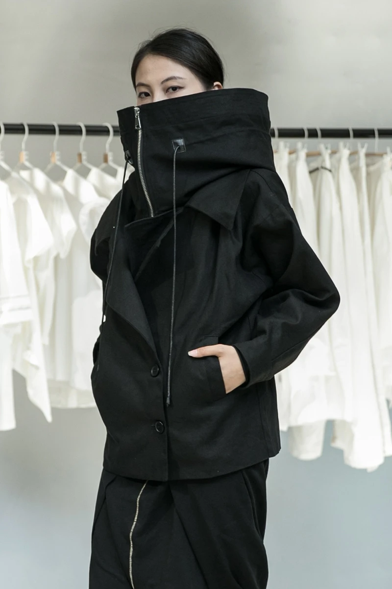 

UMI MAO Dark Wind Cool Fake Two Thickened Canvas Jacket Coat Lovers for Men and Women befree femme