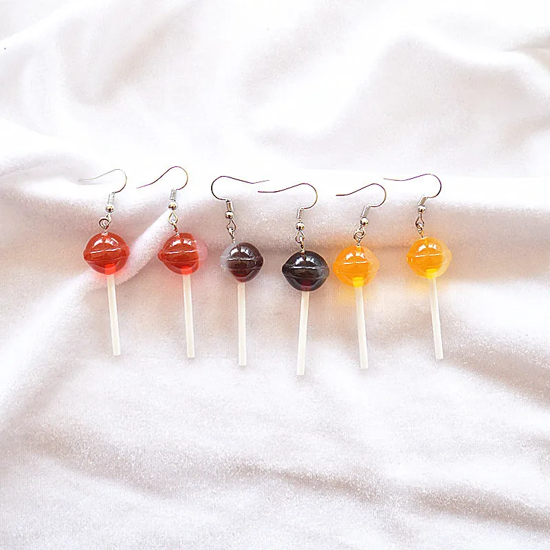 

2020 Fashion Crochet Acrylic Simulation Lollipop Earrings Simple and Cute Girly Earrings